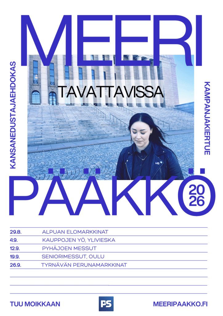 Meeri Pääkkö tavattavissa Modern Bold Red and White Music Tour Concert Schedule Poster 2